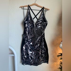 Express Velvet Sequins Mini Dress